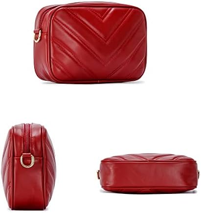 Herald Chevron Quilted Small Crossbody Bag for Women - Camera Side Shoulder Bag, 2 Sizes, Coin Purse Included Herald Che