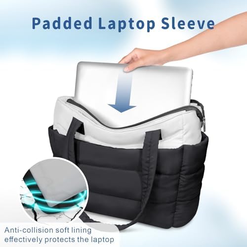 TOPDesign Lightweight Puffy Handbag for Women Travel TOPDesign Quilted Shoulder Bag for Women Work TOPDesign Puffer Tote