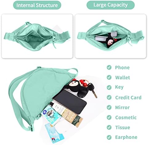 EVGLOW Nylon Crescent Crossbody Bag - Trendy Women's Travel Sling Bag EVGLOW Nylon Crescent Crossbody Bag - Small Men's