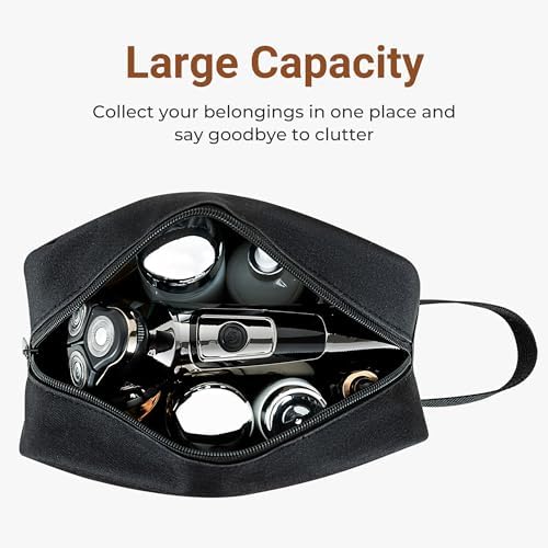 Elviros Lightweight Travel Toiletry Bag for Women and Men Travel Essentials Gifts for Men(Navy Blue) Global Recycled Sta