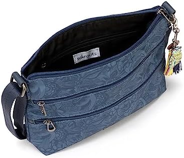 Sakroots Eco Twill Crossbody Purse for Everyday Use and Travel - Zipper Closure & Adjustable Strap