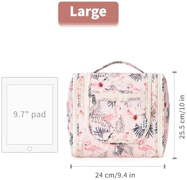 Narwey Large Blue Leaf Hanging Toiletry Bag for Women Travel and Men Cosmetics Organizers