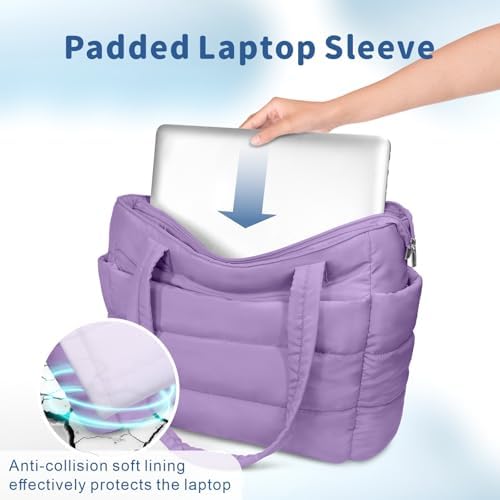 TOPDesign Lightweight Puffy Handbag for Women Travel TOPDesign Quilted Shoulder Bag for Women Work TOPDesign Puffer Tote