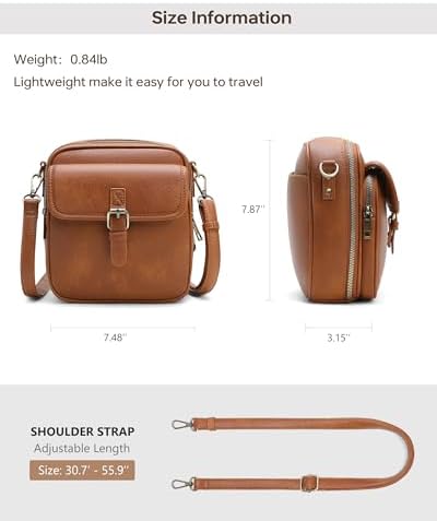 Goinsound Vegan Leather Crossbody Bag for Women & Men | Vintage Design Crossbody Shoulder Purse with Card Slots | Goins