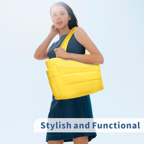 TOPDesign Lightweight Puffy Handbag for Women Travel TOPDesign Quilted Shoulder Bag for Women Work TOPDesign Puffer Tote