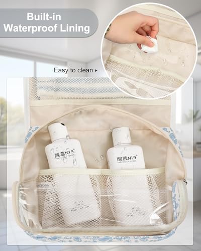 Relavel Travel Toiletry Bag for Men, Large Capacity Travel Kit, Hanging Toiletry Bag for Women