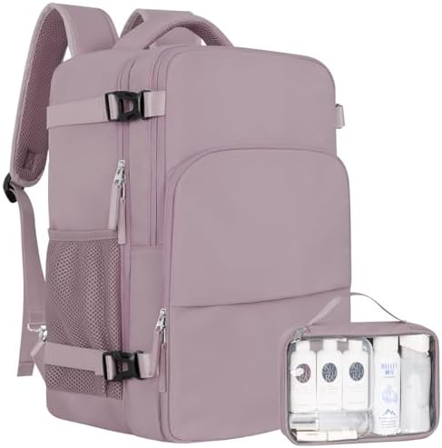 Women's Flight Approved Travel Backpack with USB Charging, Lightweight & Waterproof, Ideal for College, Work and Travel