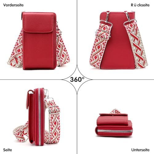 Women's Small PU Leather Crossbody Bag for Phone, 7 Inches | DBPBToU Women's PU Leather Crossbody Phone Purse, 7 Inches