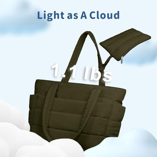 TOPDesign Lightweight Puffy Handbag for Women Travel TOPDesign Quilted Shoulder Bag for Women Work TOPDesign Puffer Tote