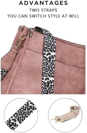 AUYOCO Vegan Leather Crossbody Bags for Women Handbag with Guitar Strap Zipped Pockets AUYOCO Vegan Leather Crossbody