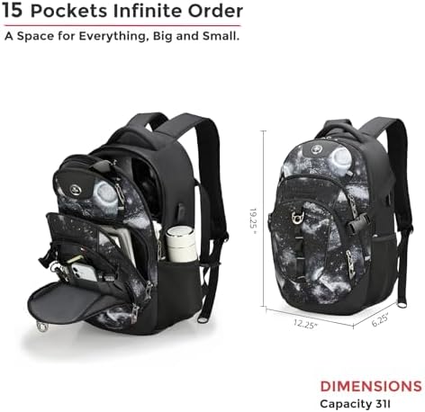 Swissdigital Design Laptop Backpack with USB Charging Port | Men's 15.6 Inches Fit 31L Travel Backpack | Blue/Black | SD