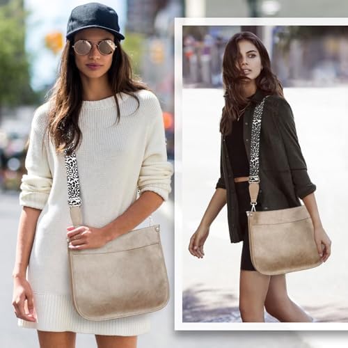 AUYOCO Vegan Leather Crossbody Bags for Women Handbag with Guitar Strap Zipped Pockets AUYOCO Vegan Leather Crossbody