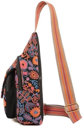 SILKAREA Embroidered Boho Small Sling Bag for Women Travel (Blue) SILKAREA Embroidered Boho Small Sling Bag for Women Ch