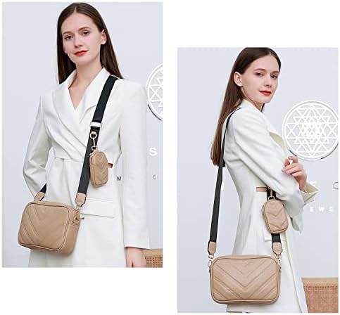 Herald Chevron Quilted Small Crossbody Bag for Women - Camera Side Shoulder Bag, 2 Sizes, Coin Purse Included Herald Che