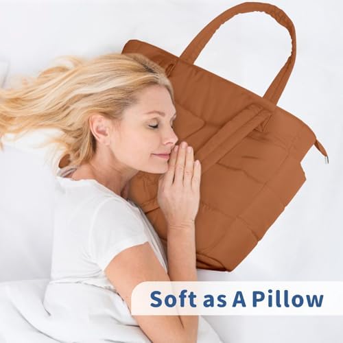 TOPDesign Lightweight Puffy Handbag for Women Travel TOPDesign Quilted Shoulder Bag for Women Work TOPDesign Puffer Tote