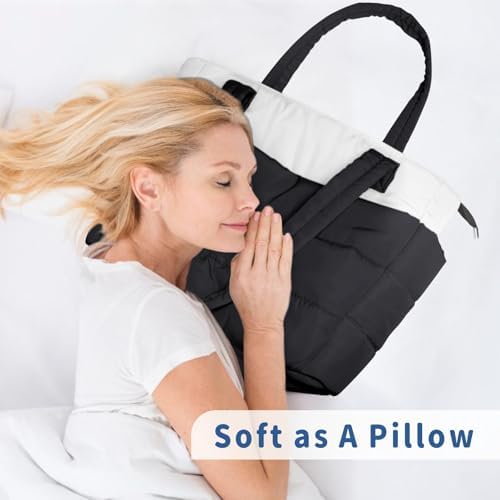 TOPDesign Lightweight Puffy Handbag for Women Travel TOPDesign Quilted Shoulder Bag for Women Work TOPDesign Puffer Tote