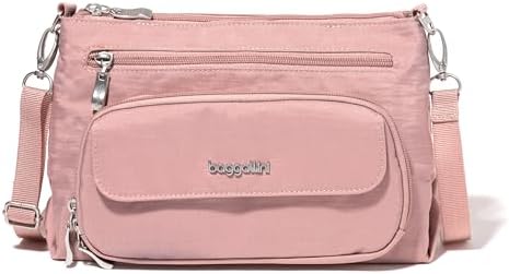 Baggallini Original RFID Protected Lightweight Nylon Zippered Travel Purse for Women ClimatePartner Certified