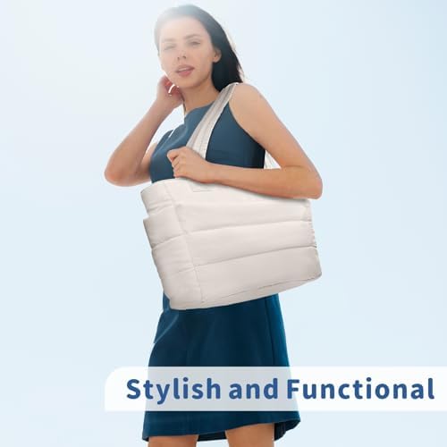 TOPDesign Lightweight Puffy Handbag for Women Travel TOPDesign Quilted Shoulder Bag for Women Work TOPDesign Puffer Tote