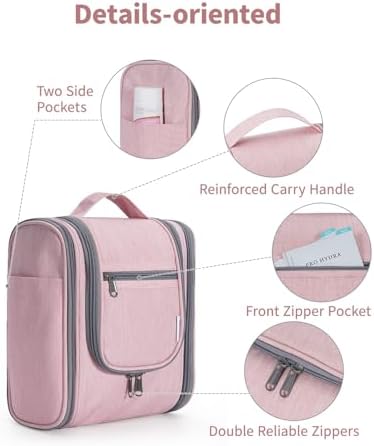 Narwey Large Blue Leaf Hanging Toiletry Bag for Women Travel and Men Cosmetics Organizers