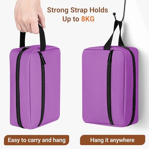 Elviros Lightweight Travel Toiletry Bag for Women and Men Travel Essentials Gifts for Men(Navy Blue) Global Recycled Sta