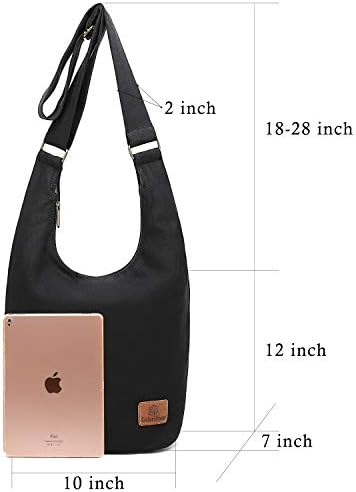 Coton Pose Women's Hippie Crossbody Bag - Top Zip Large Capacity Canvas Sling Bag - Handmade Jacquard Cloth