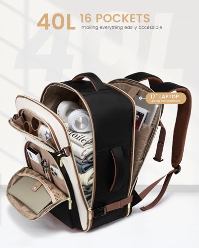 Sac à Dos Voyage Lovevook 40L Antivol Travel Portable Imperméable pour Femmes et Hommes Voyages d'Affaires Travail Loisi