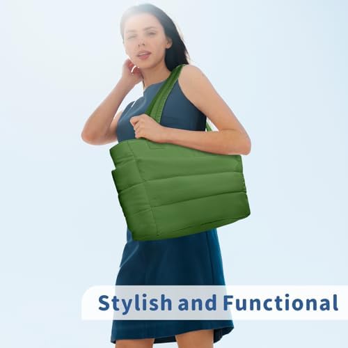 TOPDesign Lightweight Puffy Handbag for Women Travel TOPDesign Quilted Shoulder Bag for Women Work TOPDesign Puffer Tote