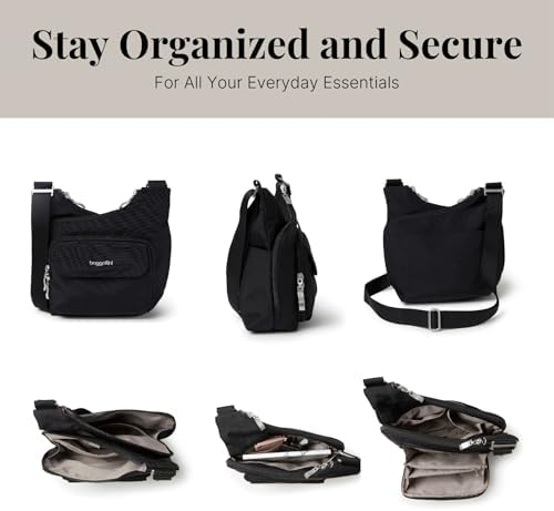 Baggallini Criss Cross Travel Crossbody Bag - Premium Leather, Women, Suitcases & Travel, Timeless Design, One Size | B
