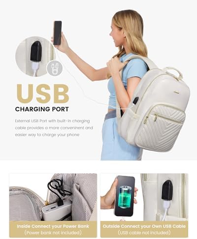 Laptop Backpack Purse for Women Work Travel Black OEKO-TEX STANDARD 100 Laptop Backpack Purse for Women College Black Qu