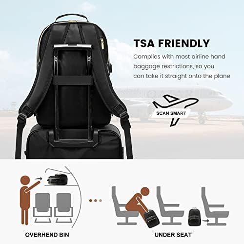 Laptop Backpack Purse for Women Work Travel Black OEKO-TEX STANDARD 100 Laptop Backpack Purse for Women College Black Qu