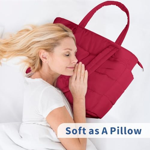 TOPDesign Lightweight Puffy Handbag for Women Travel TOPDesign Quilted Shoulder Bag for Women Work TOPDesign Puffer Tote