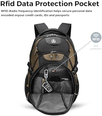 Swissdigital Design Laptop Backpack with USB Charging Port | Men's 15.6 Inches Fit 31L Travel Backpack | Blue/Black | SD