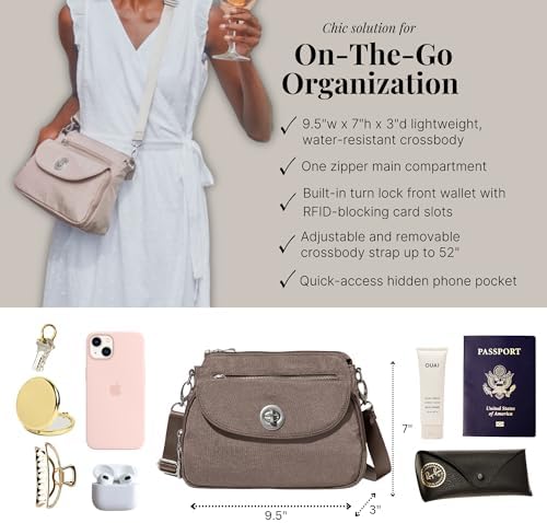 Baggallini Calais Crossbody Bags for Women Lightweight Water-Resistant Travel Purse | Baggallini Calais Crossbody Bags