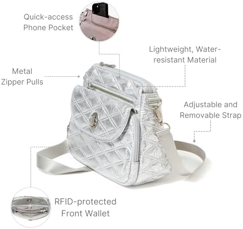 Baggallini Calais Crossbody Bags for Women Lightweight Water-Resistant Travel Purse Baggallini Calais Crossbody Bags for