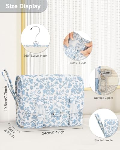 Relavel Travel Toiletry Bag for Men, Large Capacity Travel Kit, Hanging Toiletry Bag for Women