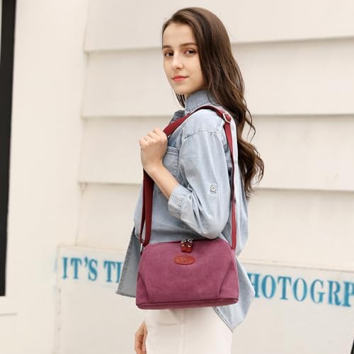 Sunshinejing Lightweight Crossbody Bag for Women | Casual Purses for Daily Travel | Small Canvas Bag with Adjustable Str