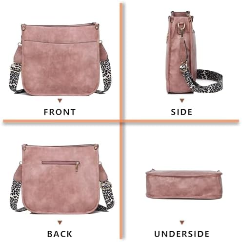 AUYOCO Vegan Leather Crossbody Bags for Women Handbag with Guitar Strap Zipped Pockets AUYOCO Vegan Leather Crossbody