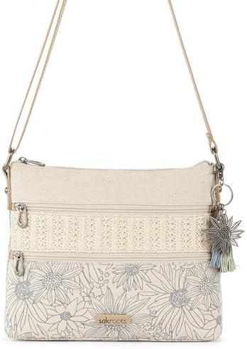 Sakroots Eco Twill Crossbody Purse - Eco Friendly Material For Everyday & Travel - Zipper Closure & Adjustable Strap