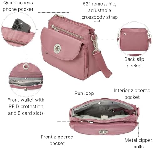 Baggallini Calais Crossbody Bags for Women Lightweight Water-Resistant Travel Purse | Baggallini Calais Crossbody Bags