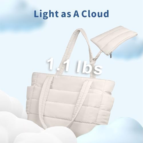 TOPDesign Lightweight Puffy Handbag for Women Travel TOPDesign Quilted Shoulder Bag for Women Work TOPDesign Puffer Tote
