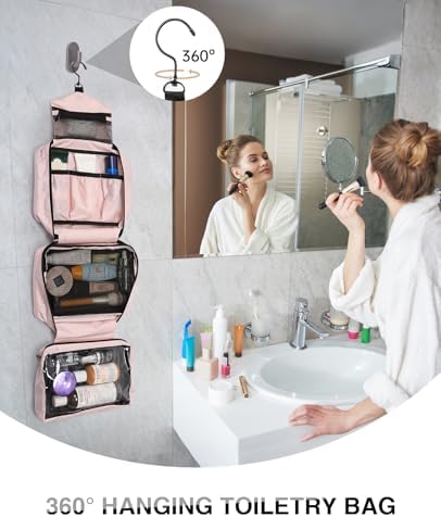 Travel Toiletry Bag for Women Men - Portable Large Hanging Organizer Sell Point: Makeup Bag for Cosmetic, Shampoo, Condi