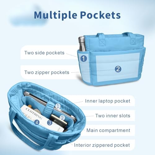 TOPDesign Lightweight Puffy Handbag for Women Travel TOPDesign Quilted Shoulder Bag for Women Work TOPDesign Puffer Tote