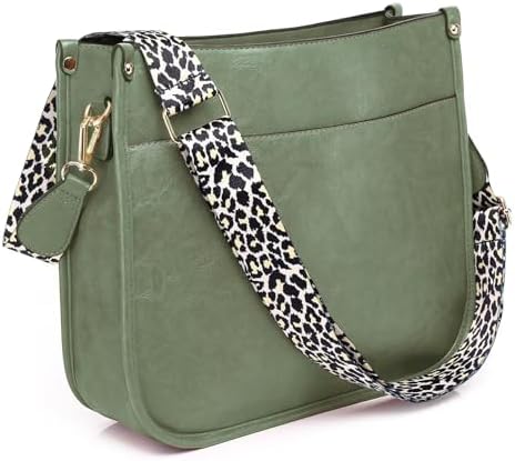 AUYOCO Vegan Leather Crossbody Bags for Women Handbag with Guitar Strap Zipped Pockets AUYOCO Vegan Leather Crossbody