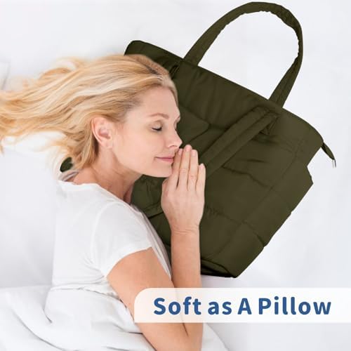 TOPDesign Lightweight Puffy Handbag for Women Travel TOPDesign Quilted Shoulder Bag for Women Work TOPDesign Puffer Tote