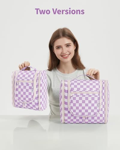 Narwey Large Blue Leaf Hanging Toiletry Bag for Women Travel and Men Cosmetics Organizers