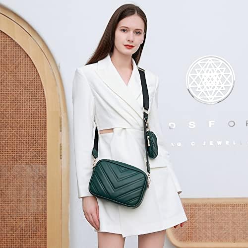 Herald Chevron Quilted Small Crossbody Bag for Women - Camera Side Shoulder Bag, 2 Sizes, Coin Purse Included Herald Che