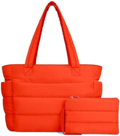 TOPDesign Lightweight Puffy Handbag for Women Travel TOPDesign Quilted Shoulder Bag for Women Work TOPDesign Puffer Tote