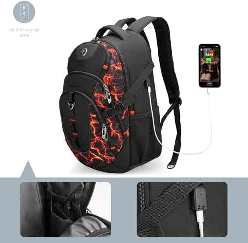 Swissdigital Design Laptop Backpack with USB Charging Port | Men's 15.6 Inches Fit 31L Travel Backpack | Blue/Black | SD