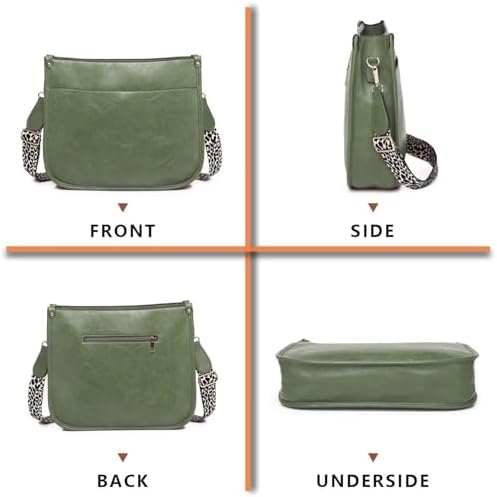 AUYOCO Vegan Leather Crossbody Bags for Women Handbag with Guitar Strap Zipped Pockets AUYOCO Vegan Leather Crossbody