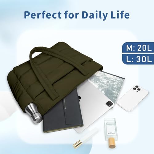 TOPDesign Lightweight Puffy Handbag for Women Travel TOPDesign Quilted Shoulder Bag for Women Work TOPDesign Puffer Tote